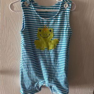 Be Mine Blue and White Striped Baby Outfit